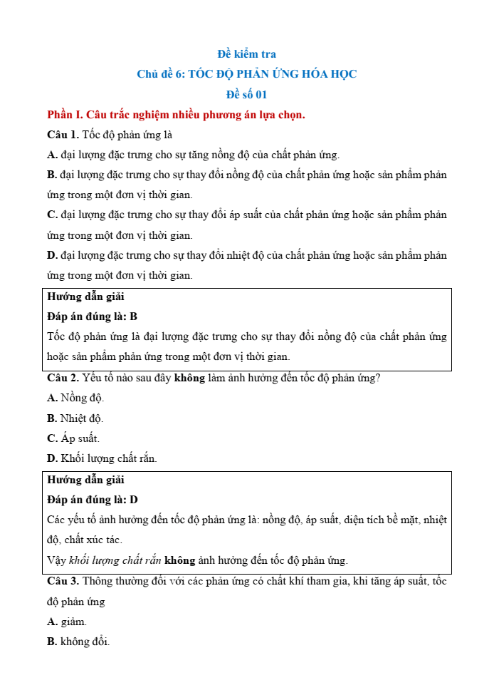 Đề kiểm tra Hóa học 10 Cánh diều Chủ đề 6 (có lời giải)