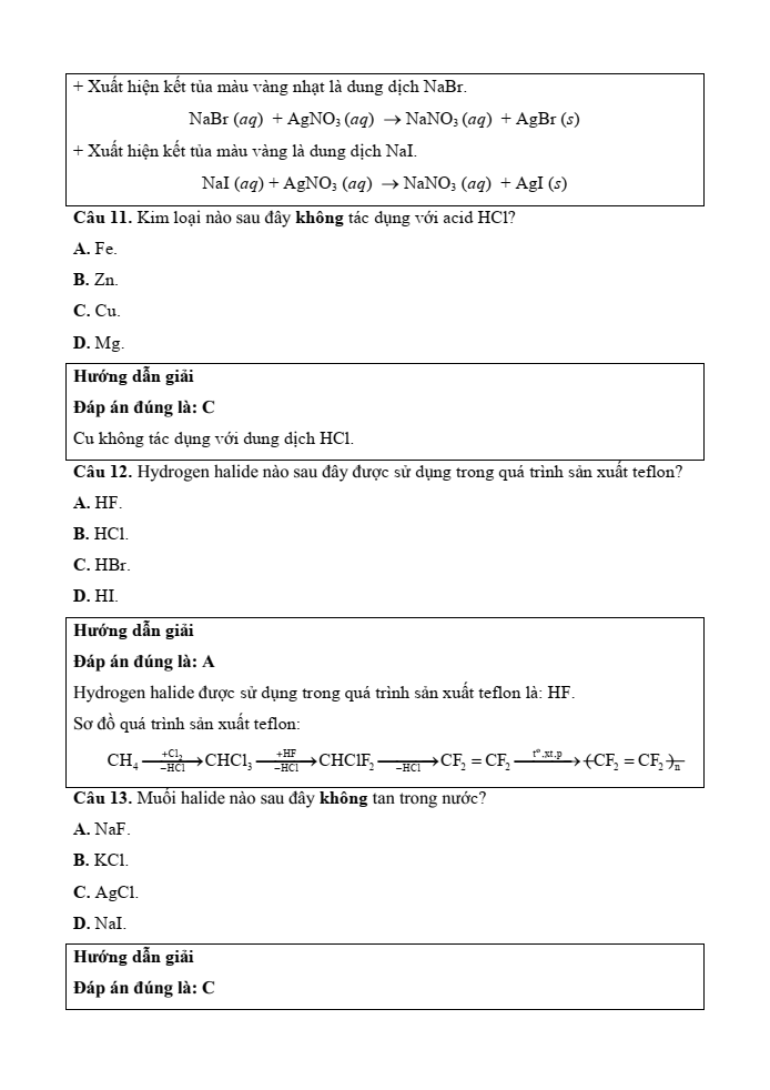 Đề kiểm tra Hóa học 10 Cánh diều Chủ đề 7 (có lời giải)