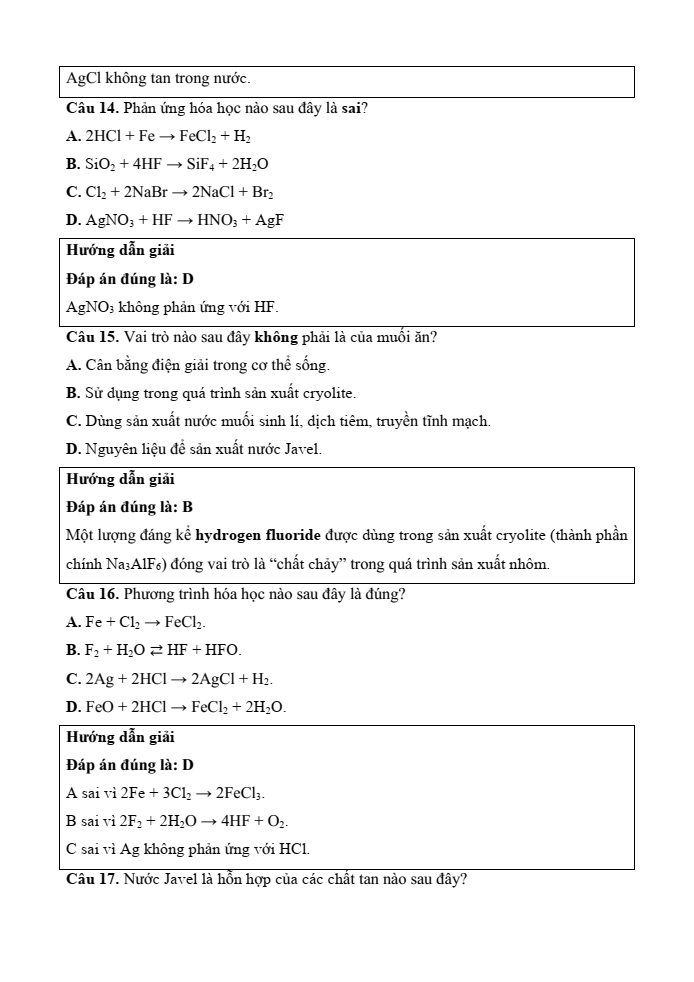 Đề kiểm tra Hóa học 10 Cánh diều Chủ đề 7 (có lời giải)