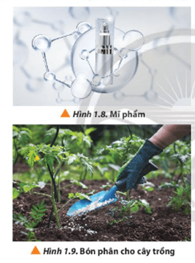 Quan sát các Hình từ 1.4 đến 1.10, cho biết hóa học có ứng dụng