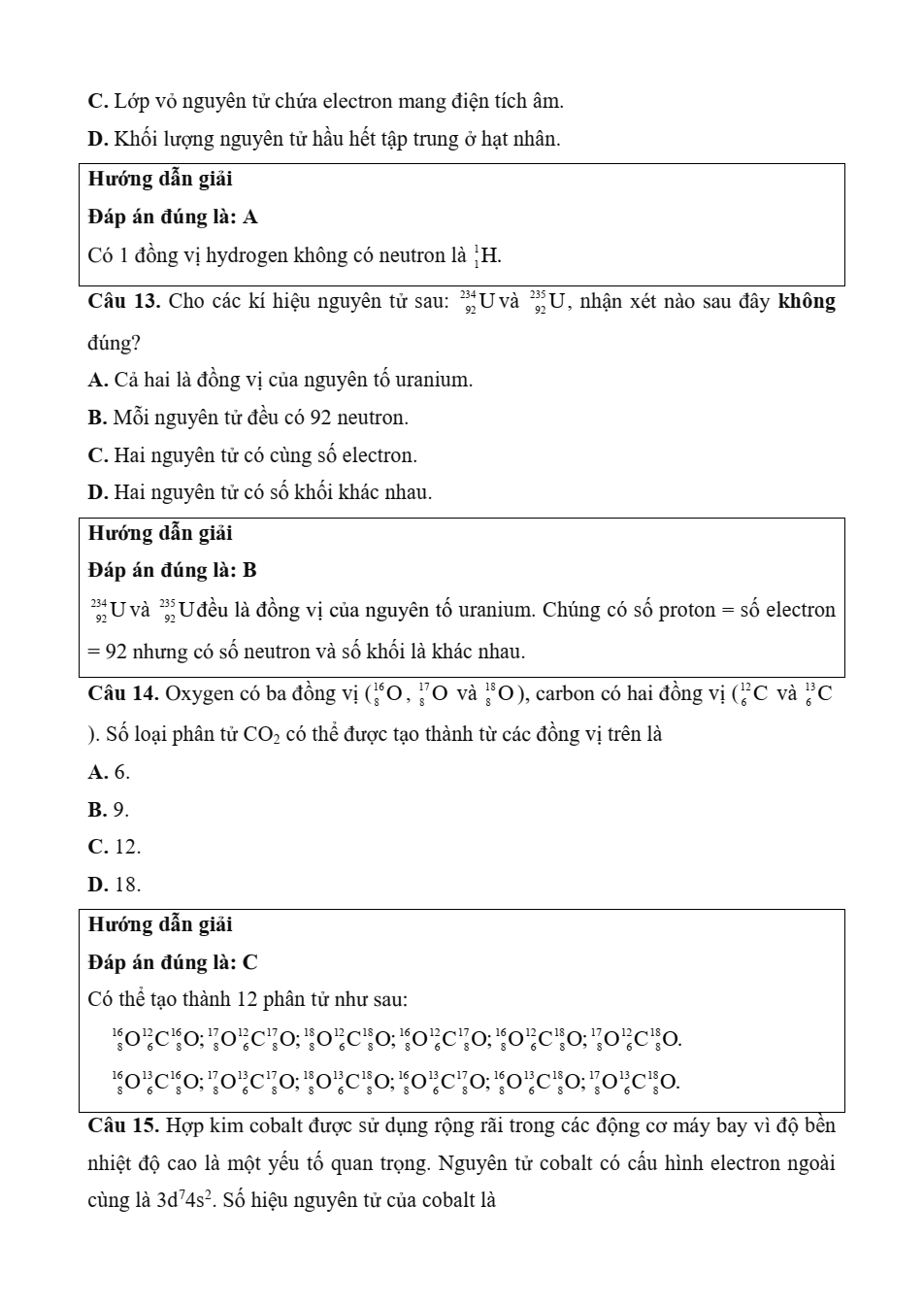 Đề kiểm tra Hóa học 10 Kết nối tri thức Chương 1 (có lời giải)