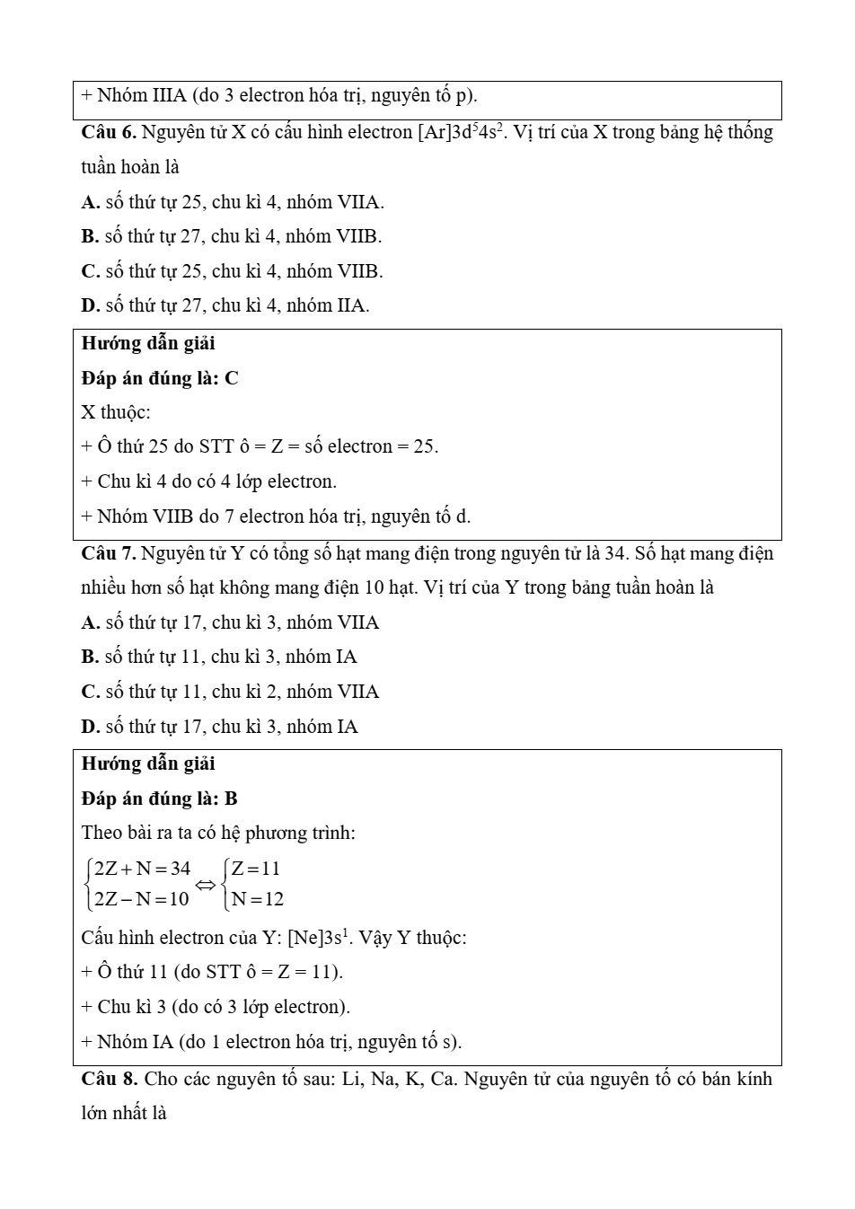 Đề kiểm tra Hóa học 10 Kết nối tri thức Chương 2 (có lời giải)