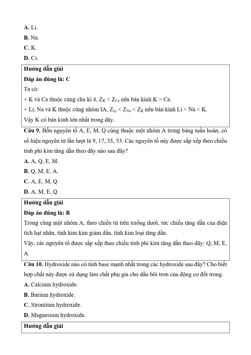 Đề kiểm tra Hóa học 10 Kết nối tri thức Chương 2 (có lời giải)
