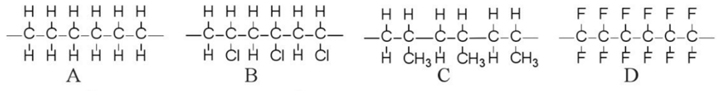 Cho các đoạn mạch polymer như ở dưới đây Viết phương trình hoá học tổng hợp các polymer ấy từ các alkene