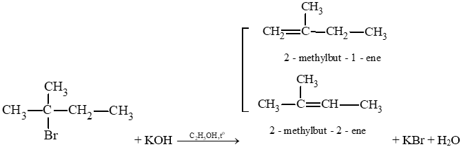 Viết phương trình hoá học của phản ứng xảy ra khi đun các dẫn xuất halogen sau với dung dịch potassium hydroxide