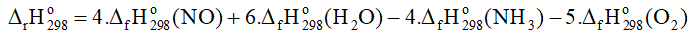 Xét phản ứng trong giai đoạn đầu của quá trình Ostwald: 4NH3(g)