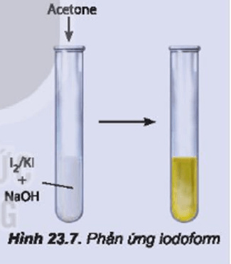 Nghiên cứu phản ứng tạo iodoform từ acetone Phản ứng tạo iodoform từ acetone được tiến hành như sau