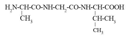 Thuỷ phân một tripeptide thu được 3 amino acid là Ala, Gly và Val