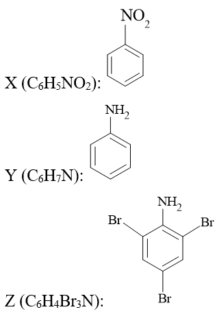 Cho chuỗi chuyển hóa sau: Cho biết công thức cấu tạo của các chất X, Y, Z