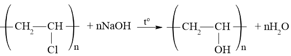 Viết phương trình hoá học của các phản ứng Thủy phân poly(vinyl chloride) trong môi trường kiềm