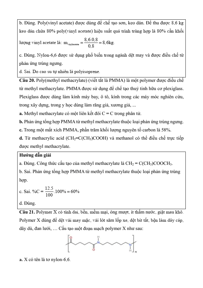 Đề kiểm tra Hóa học 12 Chân trời sáng tạo Chương 4 (có lời giải)