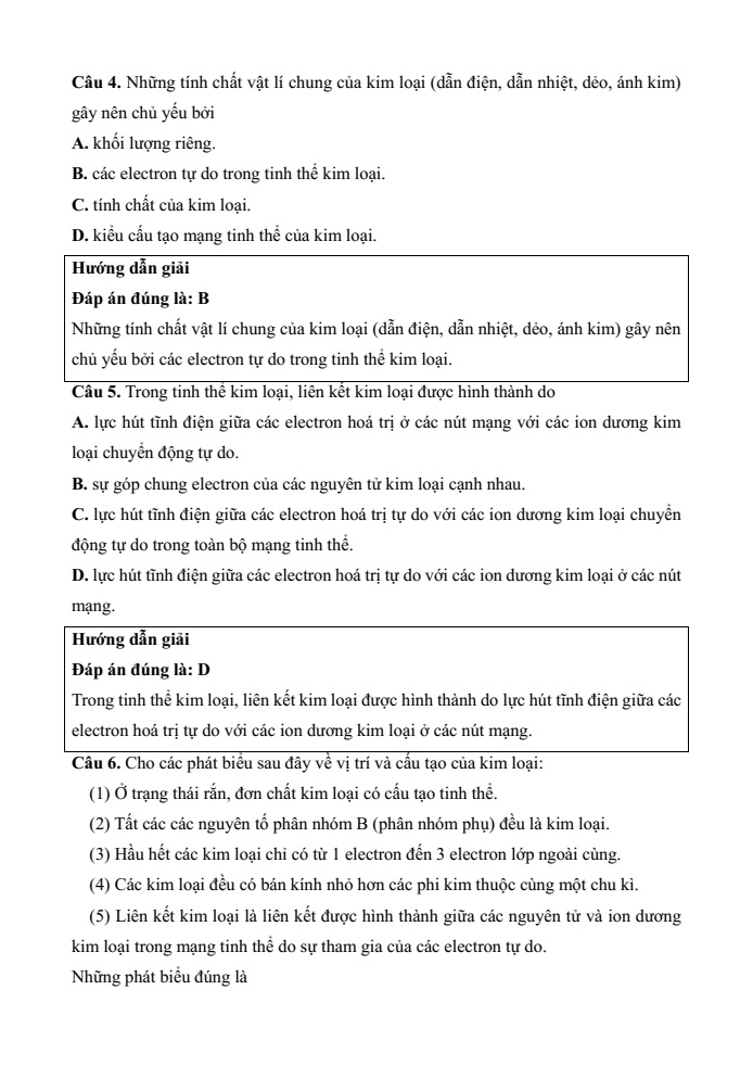 Đề kiểm tra Hóa học 12 Chân trời sáng tạo Chương 6 (có lời giải)