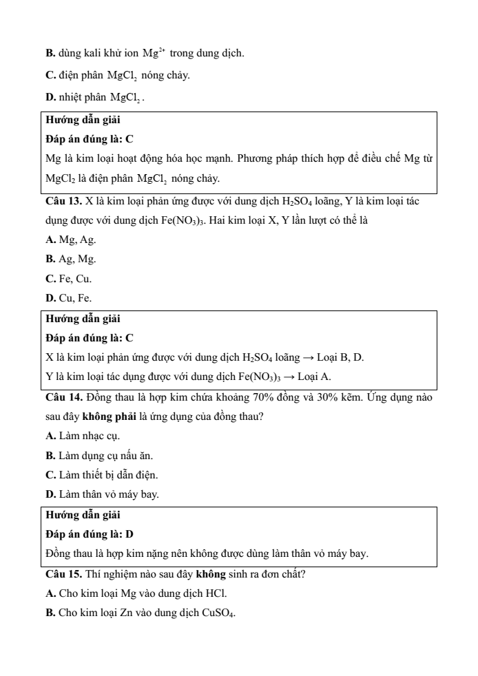 Đề kiểm tra Hóa học 12 Chân trời sáng tạo Chương 6 (có lời giải)