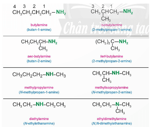 Nghiên cứu Ví dụ 1, cho biết amine có loại đồng phân nào. Phân tích cách gọi tên amine