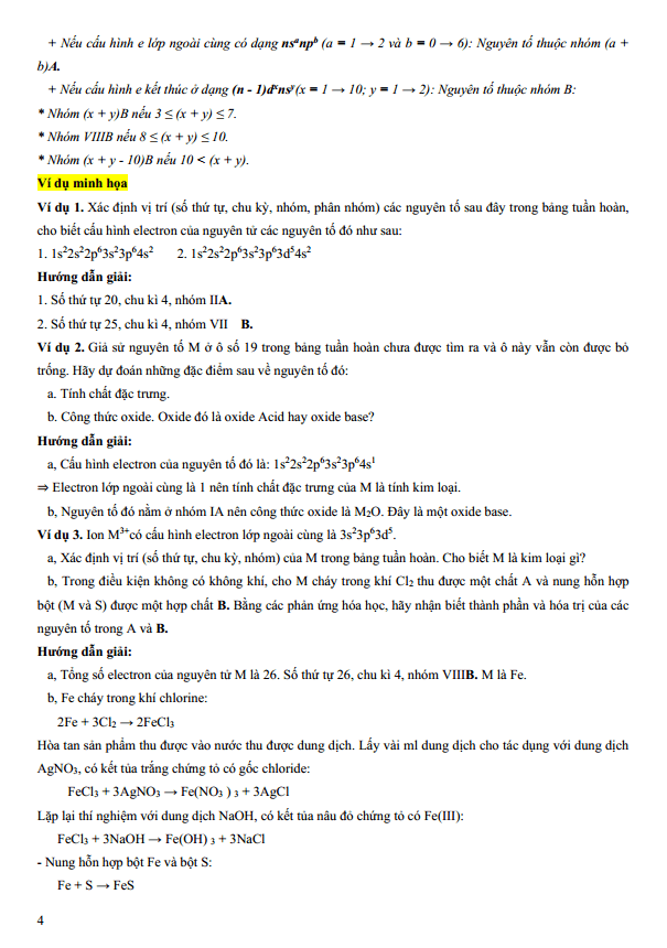 Chuyên đề bồi dưỡng HSG Hóa học 10 Bảng tuần hoàn (có lời giải)