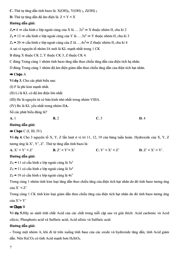 Chuyên đề bồi dưỡng HSG Hóa học 10 Bảng tuần hoàn (có lời giải)