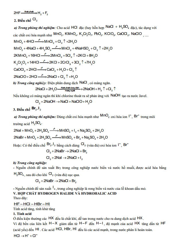 Chuyên đề bồi dưỡng HSG Hóa học 10 Nguyên tố nhóm VIIA - Halogen (có lời giải)