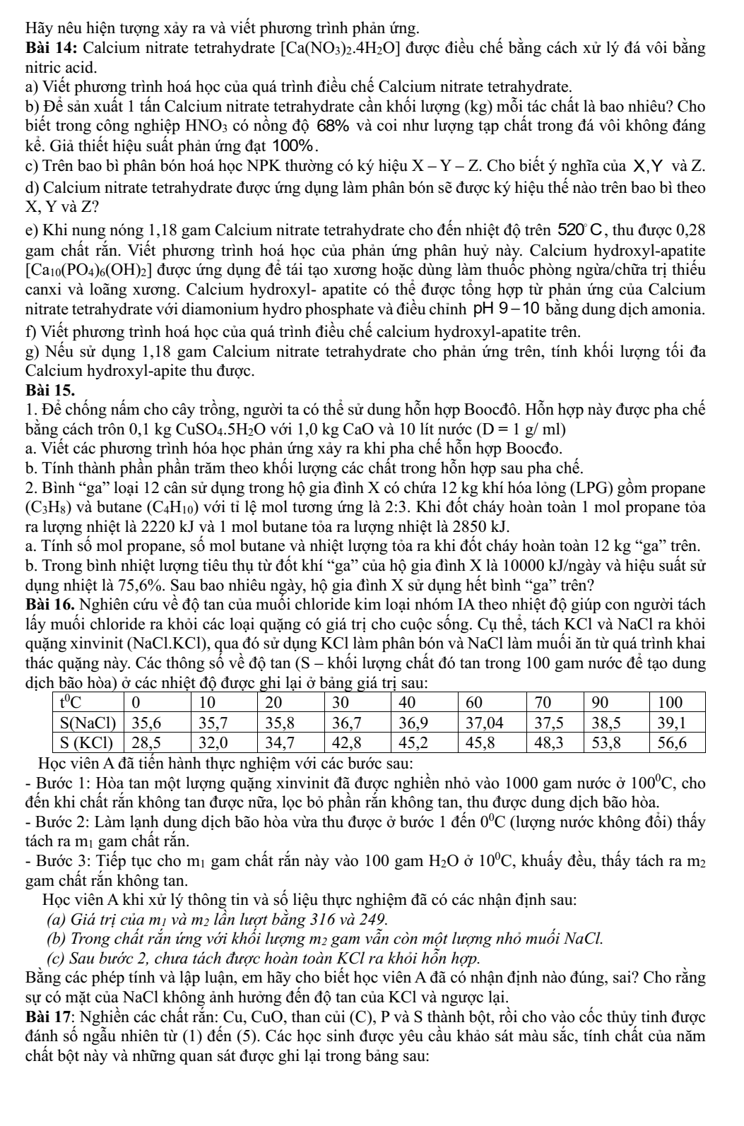 Chuyên đề bồi dưỡng HSG Hóa học 9 Bài tập thực tế - phát triển năng lực (có lời giải)