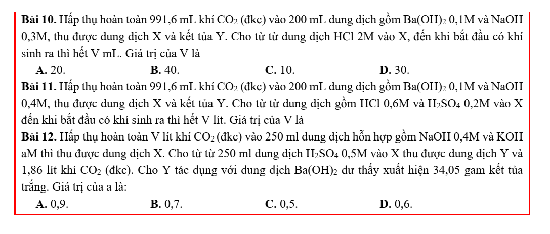 Chuyên đề bồi dưỡng HSG Hóa học 9 Bài toán CO2 tác dụng với dung dịch base và muối carbonate (có lời giải)