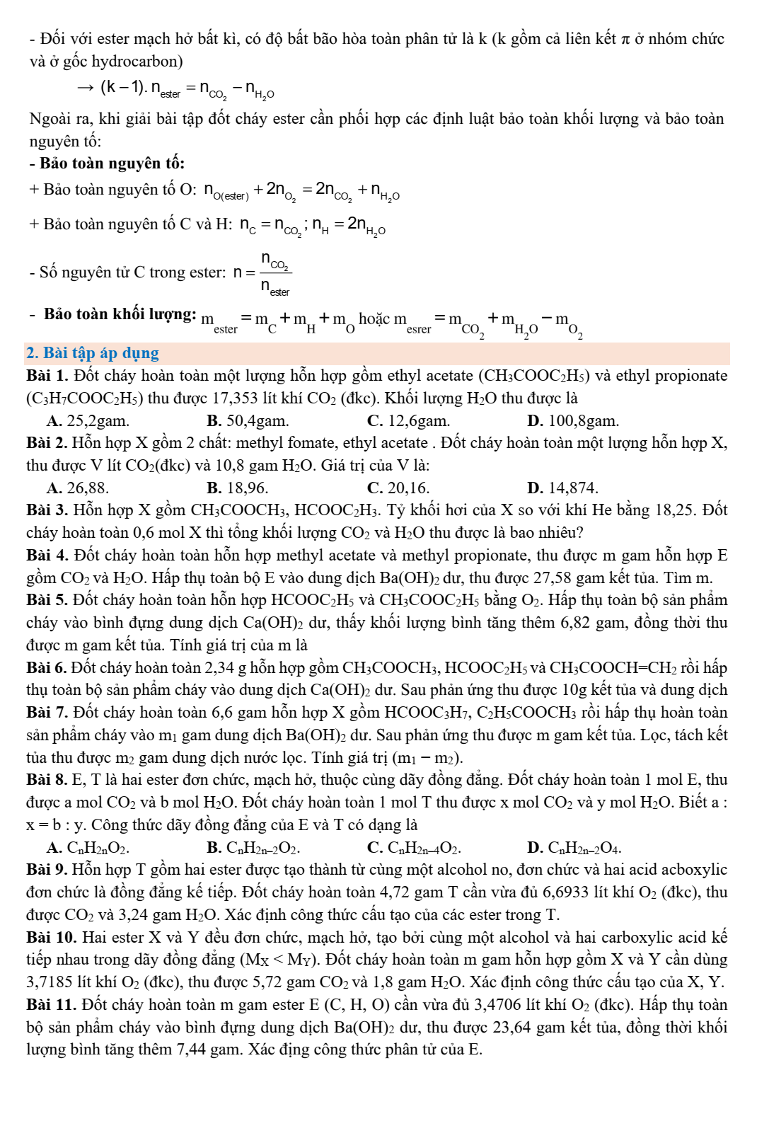 Chuyên đề bồi dưỡng HSG Hóa học 9 Ester (có lời giải)