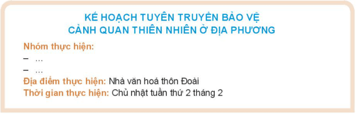 Xây dựng kế hoạch tuyên truyền bảo vệ cảnh quan thiên nhiên