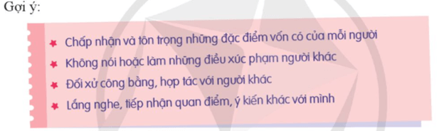 HĐTN 9 Cánh diều Tôn trọng sự khác biệt và sống hài hoà | Giải Hoạt động trải nghiệm 9