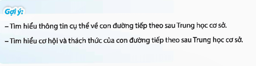 HĐTN 9 Chân trời sáng tạo Chủ đề 9: Xác định con đường cho bản thân sau Trung học cơ sở | Giải Hoạt động trải nghiệm 9