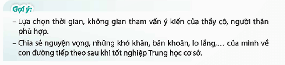 HĐTN 9 Chân trời sáng tạo Chủ đề 9: Xác định con đường cho bản thân sau Trung học cơ sở | Giải Hoạt động trải nghiệm 9