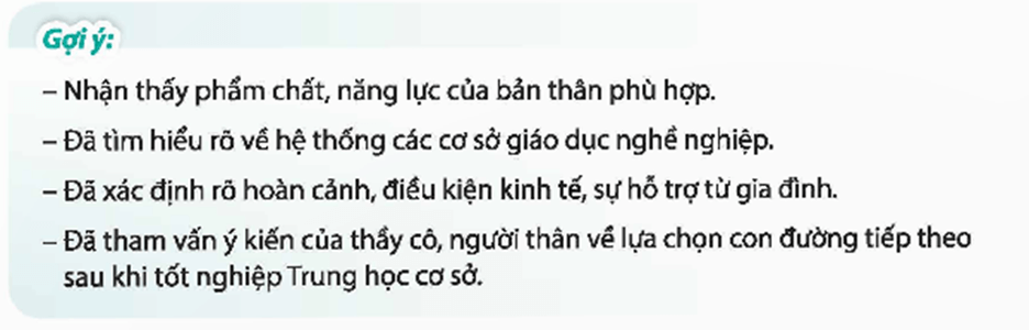 HĐTN 9 Chân trời sáng tạo Chủ đề 9: Xác định con đường cho bản thân sau Trung học cơ sở | Giải Hoạt động trải nghiệm 9