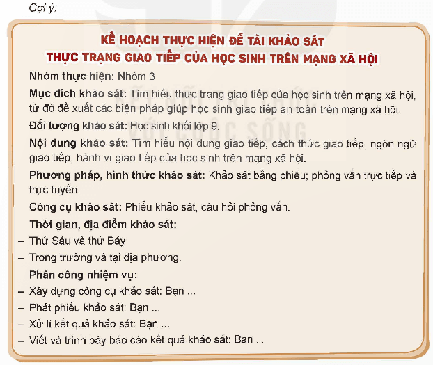 HĐTN 9 Kết nối tri thức Bài 2: Khảo sát thực trạng giao tiếp của học sinh trên mạng xã hội | Giải Hoạt động trải nghiệm 9