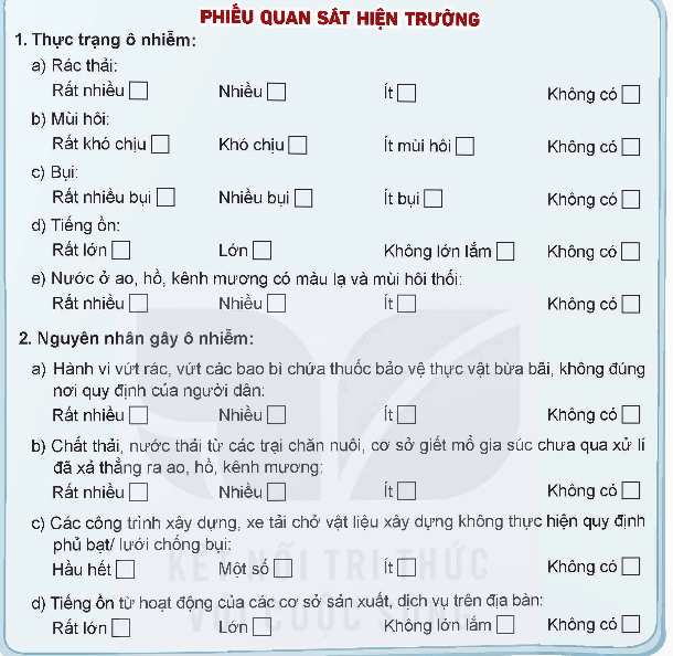 HĐTN 9 Kết nối tri thức Bài 2: Phòng chống ô nhiễm và bảo vệ môi trường | Giải Hoạt động trải nghiệm 9