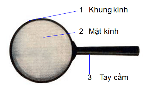 Các bộ phận của kính lúp cầm tay | Khoa học tự nhiên lớp 6 (ảnh 1)