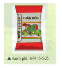 Trên bao bì của một loại phân bón có kí hiệu NPK 15 – 5 – 25 (hình dưới)