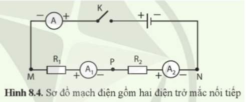 Sử dụng định luật Ohm và đặc điểm của cường độ dòng điện trong đoạn mạch nối tiếp