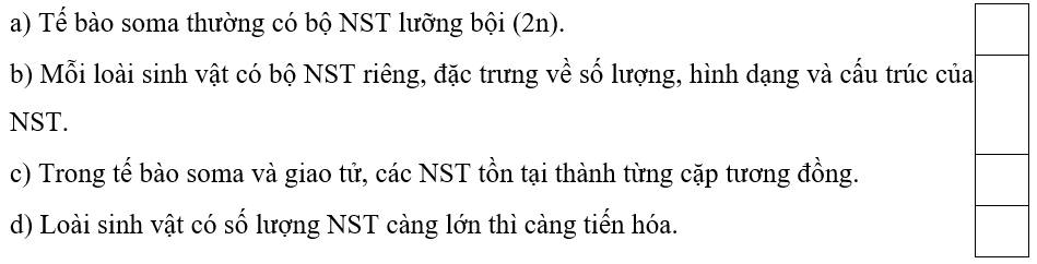 Trắc nghiệm KHTN 9 Chân trời sáng tạo Bài 41 (có đáp án): Cấu trúc nhiễm sắc thể và đột biến nhiễm sắc thể | Khoa học tự nhiên 9