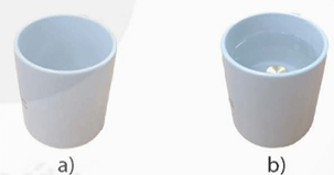 Tại sao khi trong cốc không có nước thì ta không thể nhìn thấy đồng xu hình a