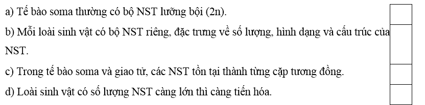 Trắc nghiệm KHTN 9 Kết nối tri thức Bài 42 (có đáp án): Nhiễm sắc thể và bộ nhiễm sắc thể | Khoa học tự nhiên 9