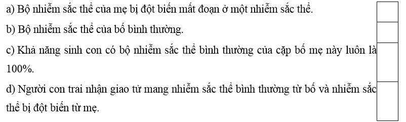 Trắc nghiệm KHTN 9 Kết nối tri thức Bài 46 (có đáp án): Đột biến nhiễm sắc thể | Khoa học tự nhiên 9