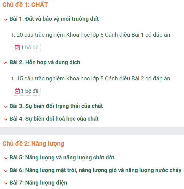Học online Khoa học lớp 5 Cánh diều (hiệu quả nhất)