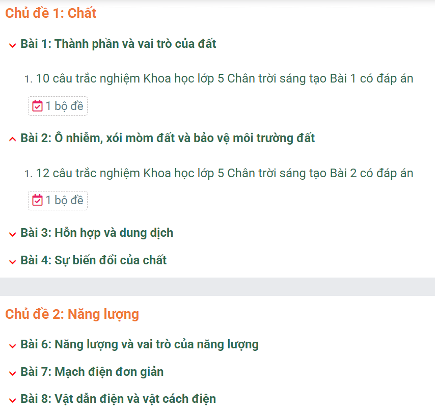 Học online Khoa học lớp 5 Chân trời sáng tạo (hiệu quả nhất)