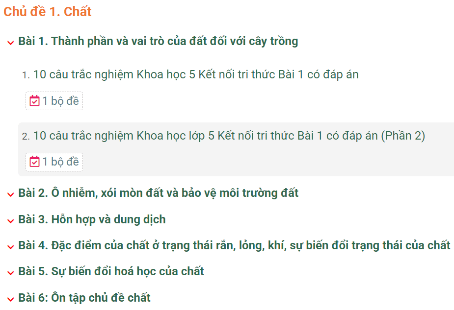 Học online Khoa học lớp 5 Kết nối tri thức (hiệu quả nhất)