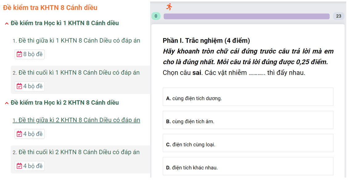 Học online Khoa học tự nhiên 8 Cánh diều (hiệu quả nhất)