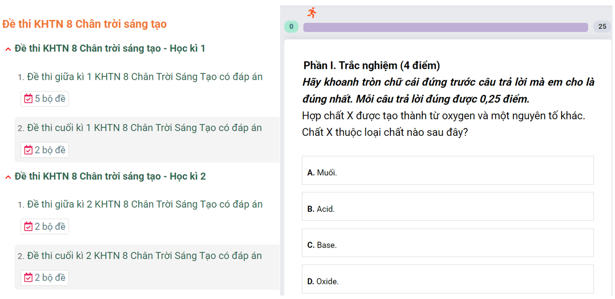 Học online Khoa học tự nhiên 8 Chân trời sáng tạo (hiệu quả nhất)