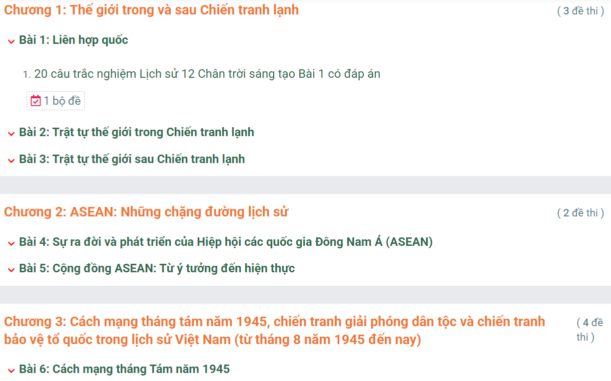 Học online Lịch Sử 12 Chân trời sáng tạo (hiệu quả nhất)