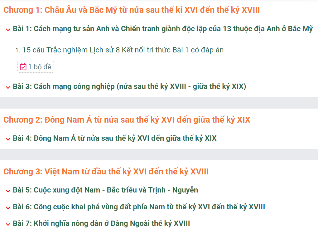 Học online Lịch Sử 8 Kết nối tri thức (hiệu quả nhất)
