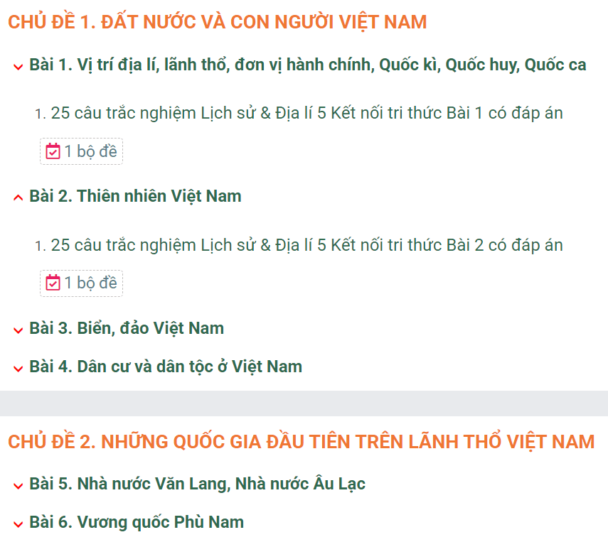 Học online Lịch Sử & Địa Lí lớp 5 Kết nối tri thức (hiệu quả nhất)