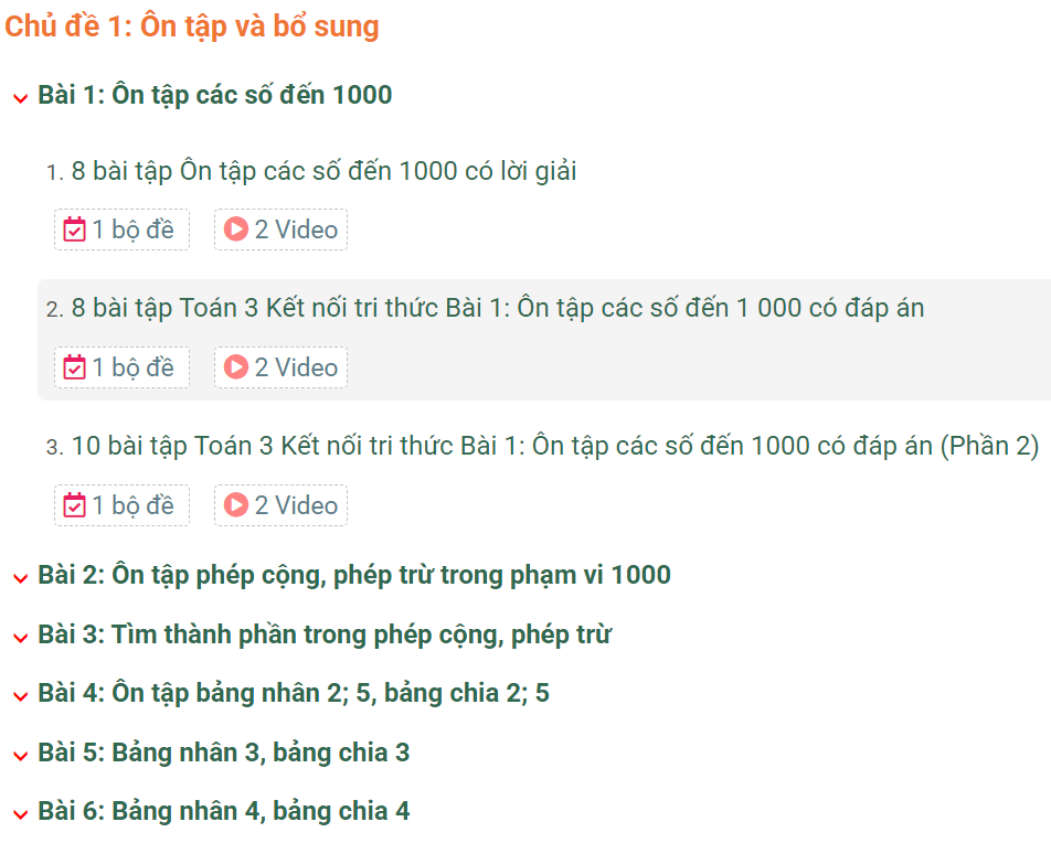 Học online Toán lớp 3 Kết nối tri thức (hiệu quả nhất)