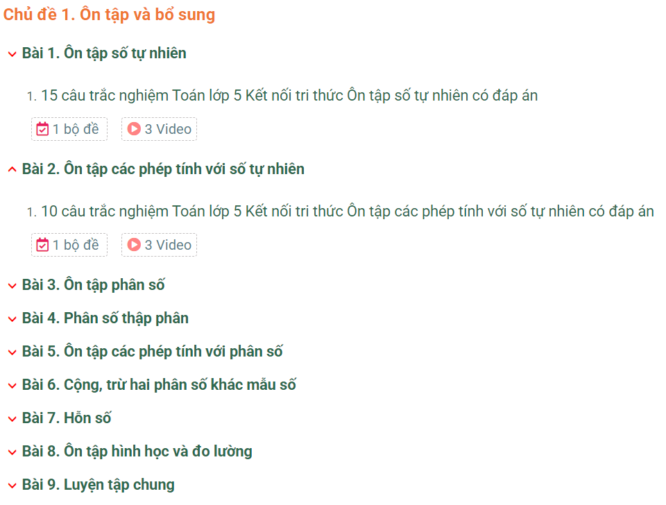 Học online Toán lớp 5 Kết nối tri thức (hiệu quả nhất)