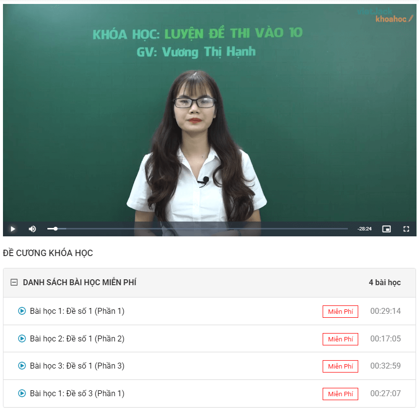 Khóa học online Ôn vào lớp 10 môn Toán (hiệu quả nhất)