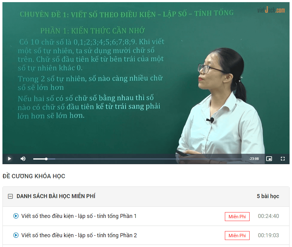 Khóa học online Ôn vào lớp 6 môn Toán (hiệu quả nhất)